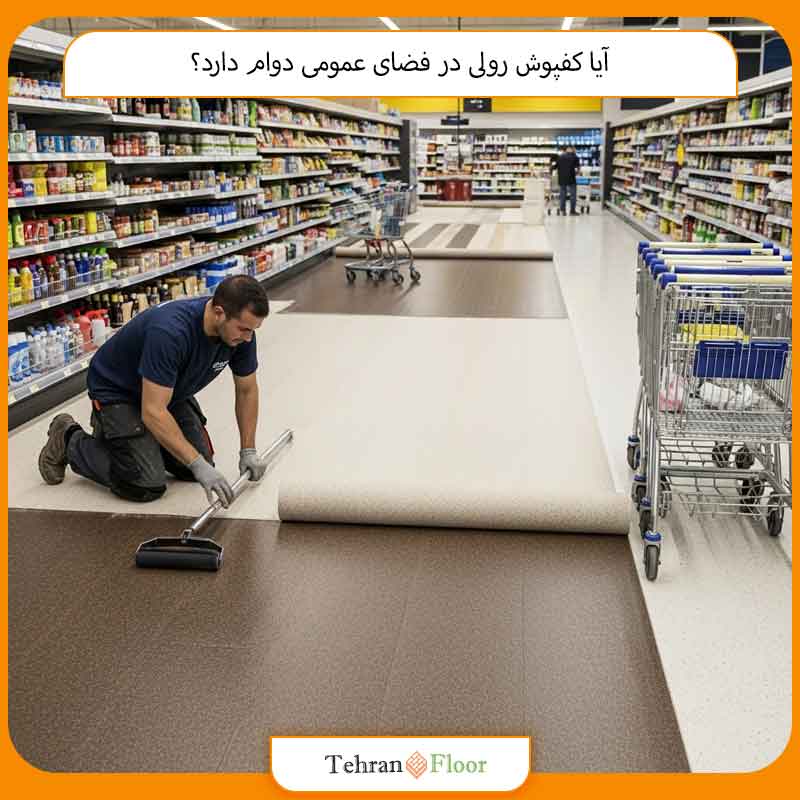 آیا کفپوش رولی در فضای عمومی دوام دارد؟