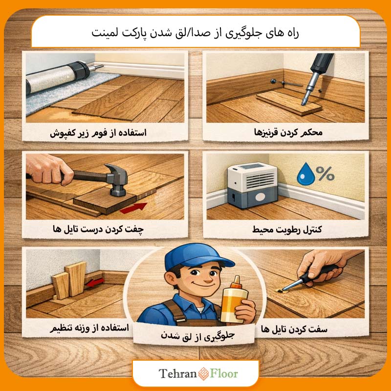 راه های جلوگیری از صدا/لق شدن پارکت لمینت